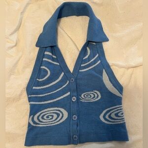 Blue top size small open back